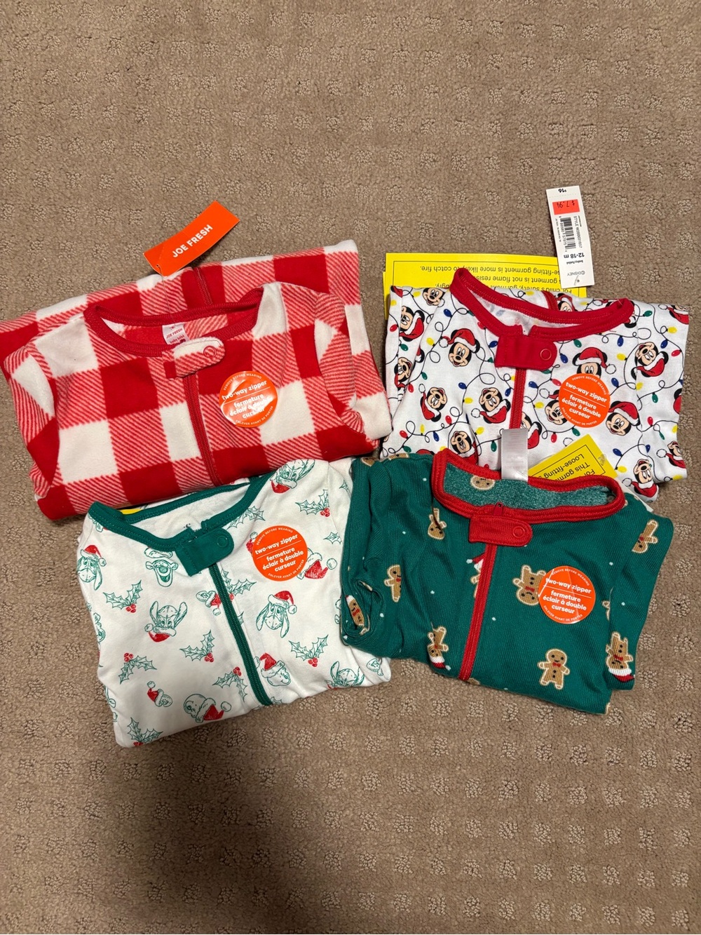Joe Fresh Kids' Holiday Pajama Bundle - 4 pieces